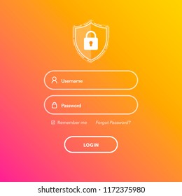 Vector Illustration Modern Flat Colorful Design Member Login Template for Website, Mobile, Computer, Application etc.