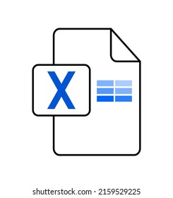 Ilustración vectorial del diseño plano moderno del icono de archivo XLS del logotipo en fondo blanco.