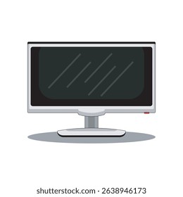 Vector illustration of a modern flat-screen monitor or TV. Ideal for electronics, tech, workspace, home entertainment, or user interface design projects.