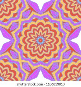 Vector illustration. Modern floral geometric pattern. Seamless design for scrapbooking, background, interior, print