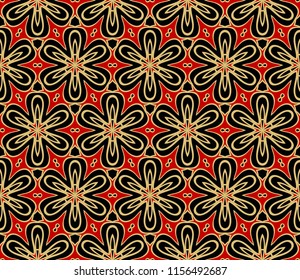 Vector illustration. Modern floral pattern. Seamless design for scrapbooking, background, interior.
