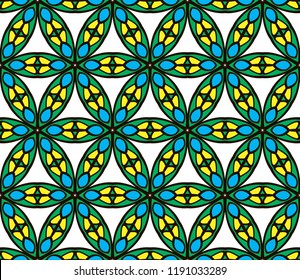 vector illustration with modern floral seamless pattern. Color