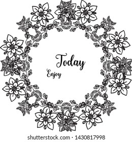 Vector illustration modern flower frame for various card