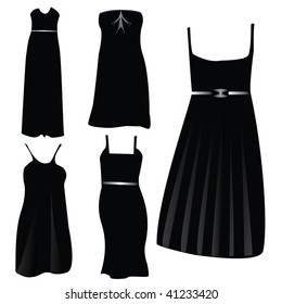 Vector illustration of modern formal dresses - VECTOR
