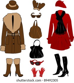 Vector illustration of modern formal dresses