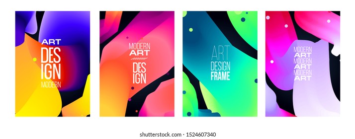 Vector illustration modern frame for text. vector design graphic colorful gradient wave fluid.  abstract shape element for design business cards, invitations, gift cards, flyers and brochures