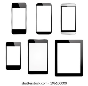 vector illustration of modern gadgets black on a white background