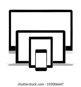 vector illustration of modern gadgets on a white background