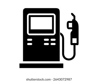 Ilustração vetorial de uma bomba de gás moderna, ícone do quiosque da bomba de gás moderna, perfeito para ilustrações da estação de combustível, bomba de gás, bomba de combustível, posto de gasolina, quiosque, self-service, moderno, tecnologia, combustível, dispensa