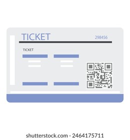 Ilustración vectorial de un ticket moderno y genérico con un código de barras