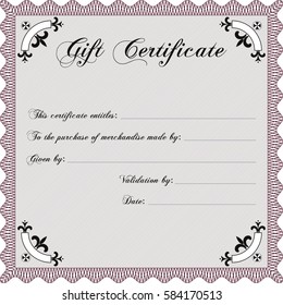 Vector Illustration of Modern gift certificate template in brown