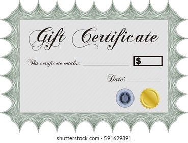 Ilustración vectorial de la plantilla de certificado de regalo moderno en color de cenizas
