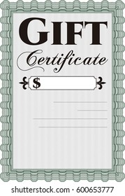 Icono de certificado de regalo moderno en verde.
