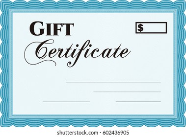 Icono de certificado de regalo moderno en azul