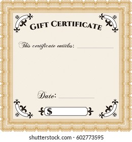 Vector illustration of Modern gift certificate icon in orange.
