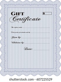 Ilustración vectorial de la plantilla de certificado de regalo moderno. 
