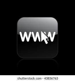 Vector illustration of modern glossy black icon depicting a web connecting icon