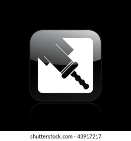 Vector illustration of modern glossy black icon depicting a police icon