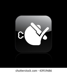 Vector illustration of modern glossy black icon depicting a meat icon