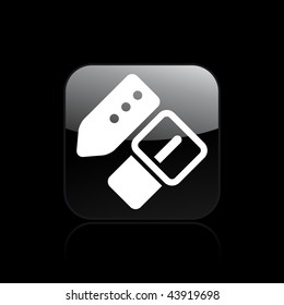 Vector illustration of modern glossy black icon depicting a belt icon
