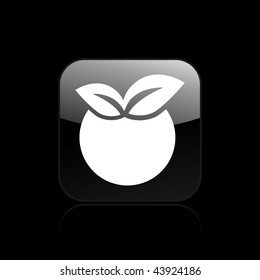 Vector illustration of modern glossy black icon depicting a fruit icon