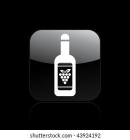 Vector illustration of modern glossy black icon depicting a vine icon