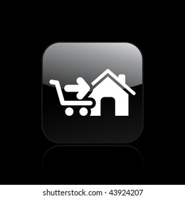 Vector illustration of modern glossy black icon depicting a buy icon