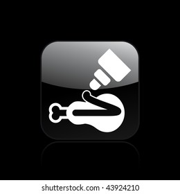 Vector illustration of modern glossy black icon depicting a food icon