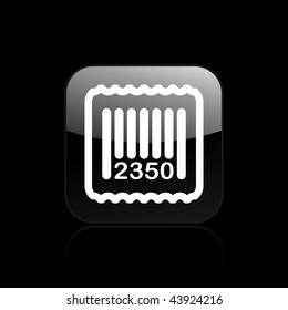 Vector illustration of modern glossy black icon depicting a barcode icon