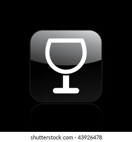 Vector illustration of modern glossy black icon depicting a glass
