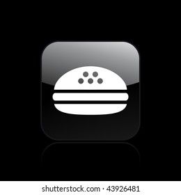 Vector illustration of modern glossy black icon depicting a sandwich