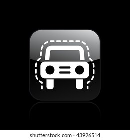 Vector illustration of modern glossy black icon depicting a car protection