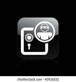 Vector illustration of modern glossy black icon depicting a thief