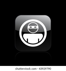 Vector illustration of modern glossy black icon depicting a thief icon