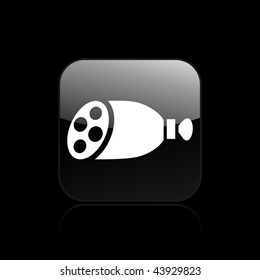 Vector illustration of modern glossy black icon depicting a salami icon