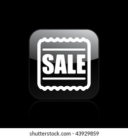 Vector illustration of modern glossy black icon depicting a sale icon