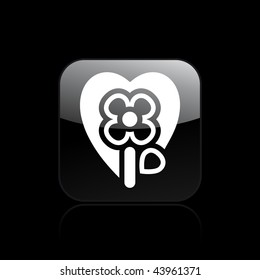 Vector illustration of modern glossy black icon depicting a flower icon