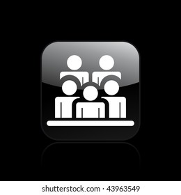 Vector illustration of modern glossy black icon depicting a spectators icon