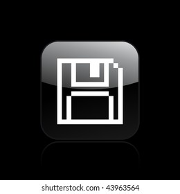 Vector illustration of modern glossy black icon depicting a pixel icon