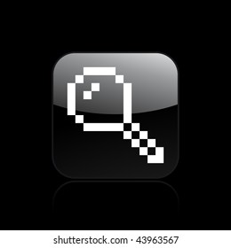 Vector illustration of modern glossy black icon depicting a pixel icon