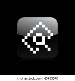 Vector illustration of modern glossy black icon depicting a pixel icon