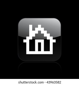 Vector illustration of modern glossy black icon depicting a pixel icon