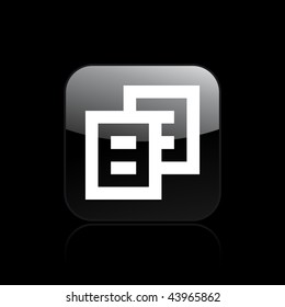 Vector illustration of modern glossy black icon depicting a pixel computer icon