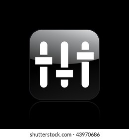 Vector illustration of modern glossy black icon depicting a mixer channels