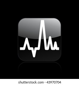 Vector illustration of modern glossy black icon depicting a wave level
