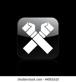 Vector illustration of modern glossy black icon depicting a arms crossed