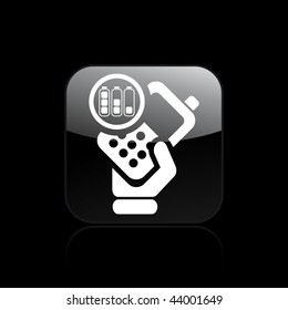 Vector illustration of modern glossy black icon depicting a cellular phone battery level