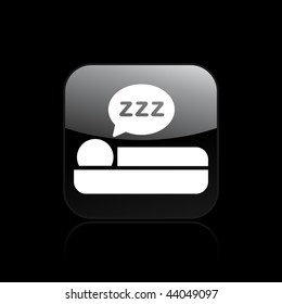 Vector illustration of modern glossy black icon depicting sleep