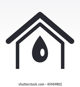 Vector illustration of modern glossy black icon depicting a water service