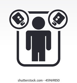 Vector illustration of modern glossy black icon depicting a reality-show concept